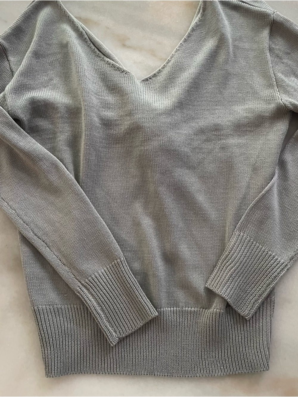 Cotton emporium Twist Front Gray Women's Sweater size XS - Picture 2 of 3